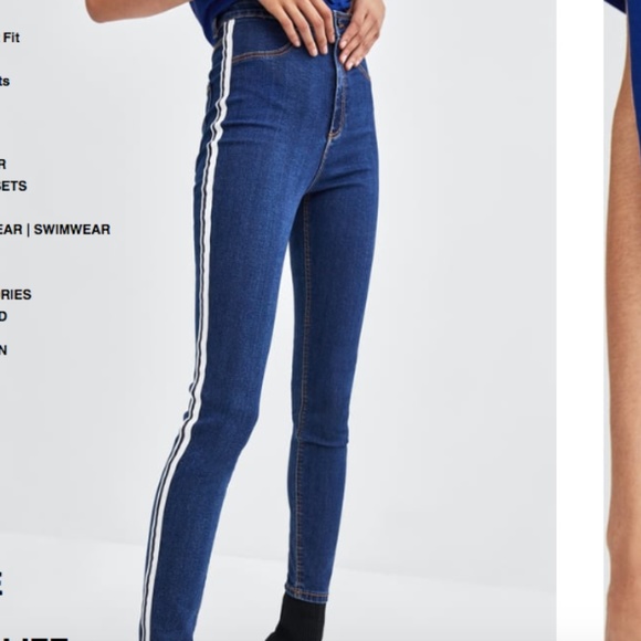 zara jeans with side stripe